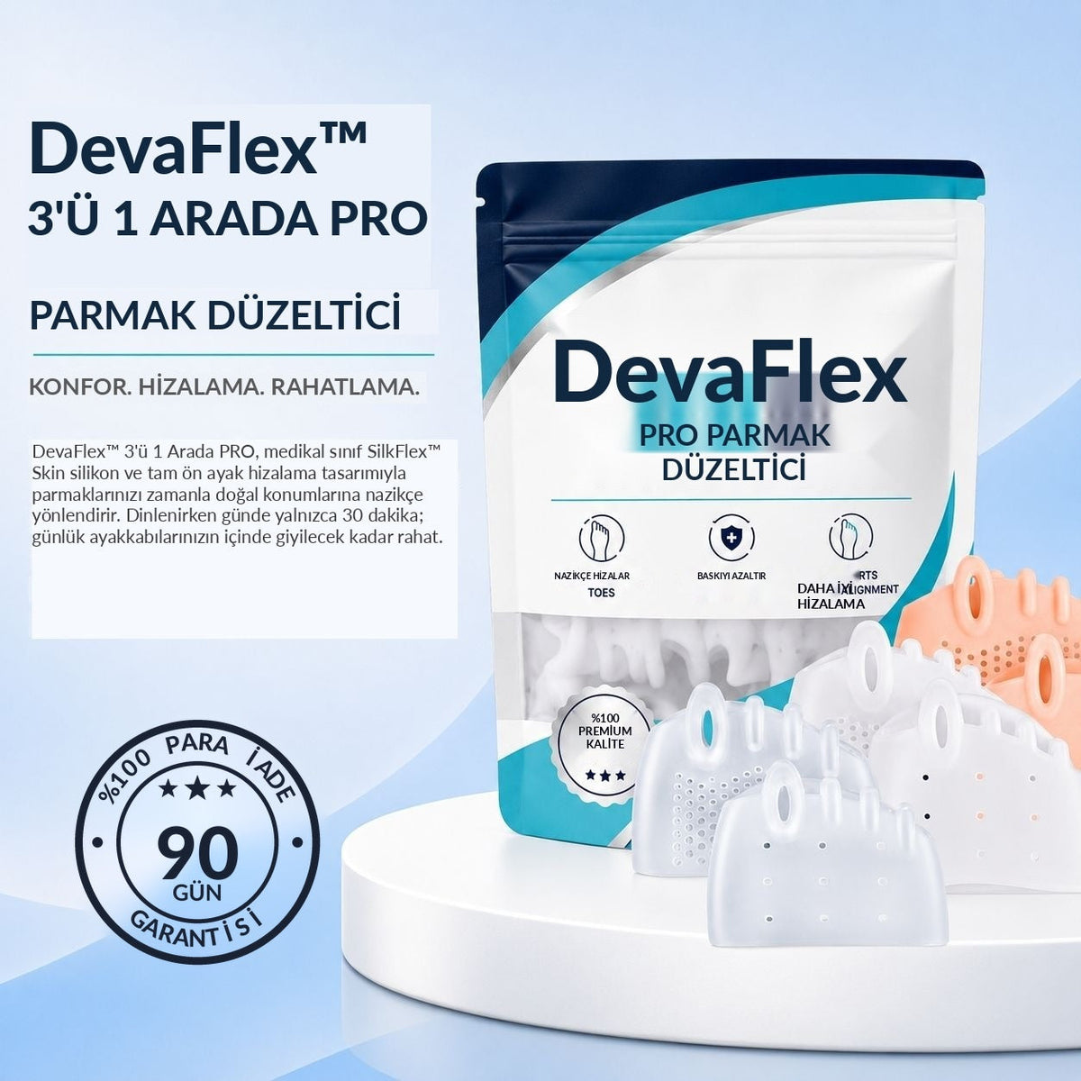 DevaFlex 3'ü 1 Arada PRO parmak düzeltici