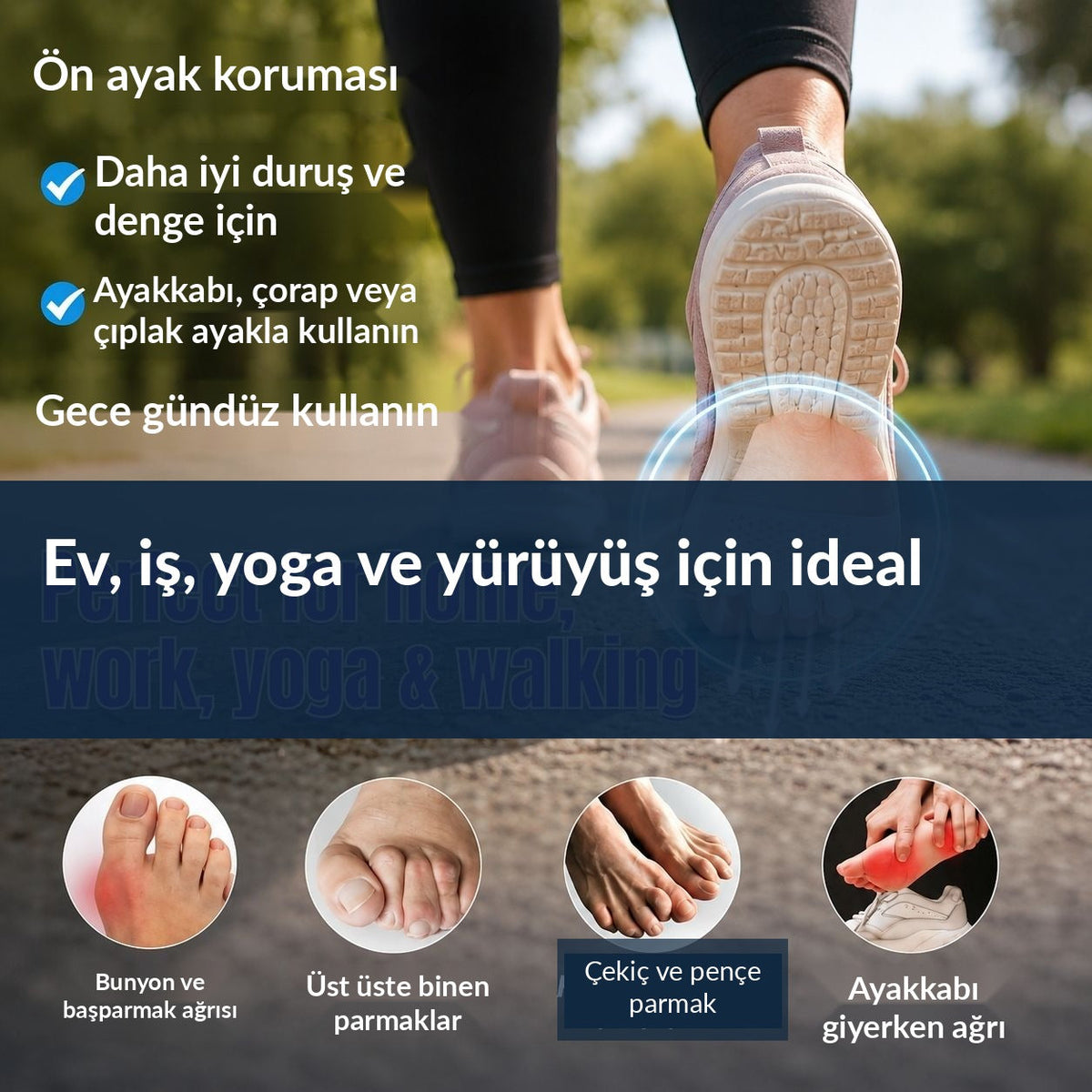Ev, iş, yoga ve yürüyüş için ideal